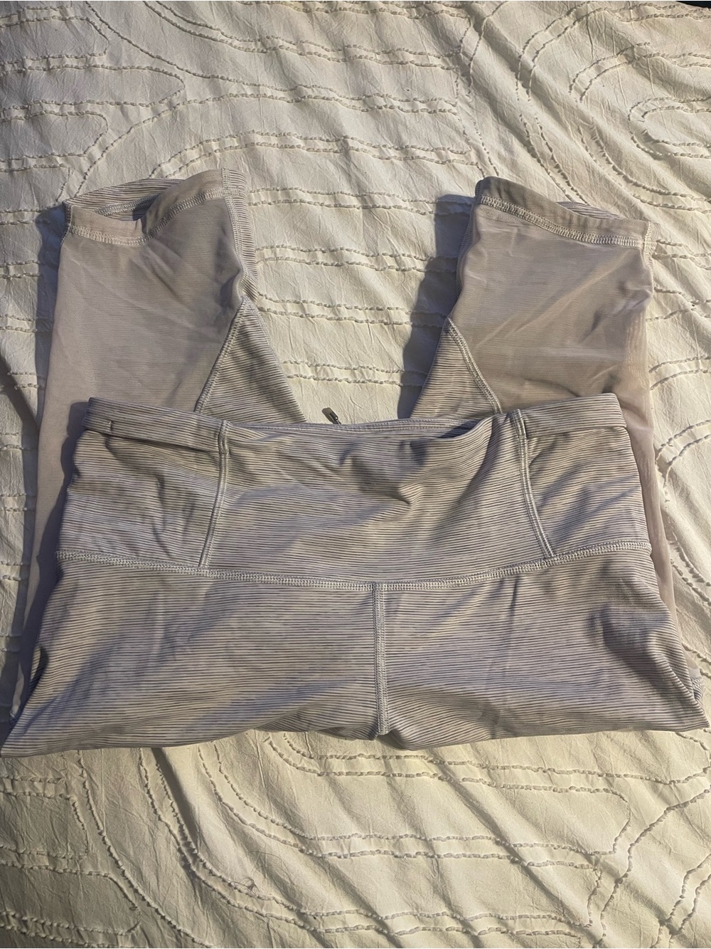 lululemon athletica Light Taupe High-Rise Striped Leggings